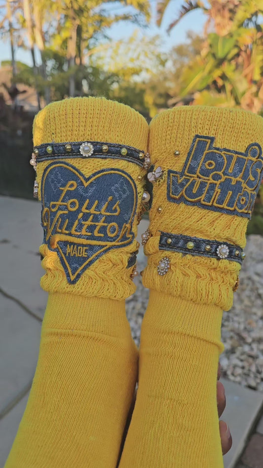 Yellow denim junk sock