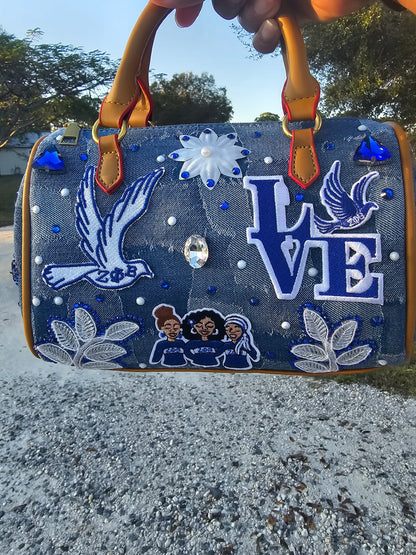 Denim clutch purse