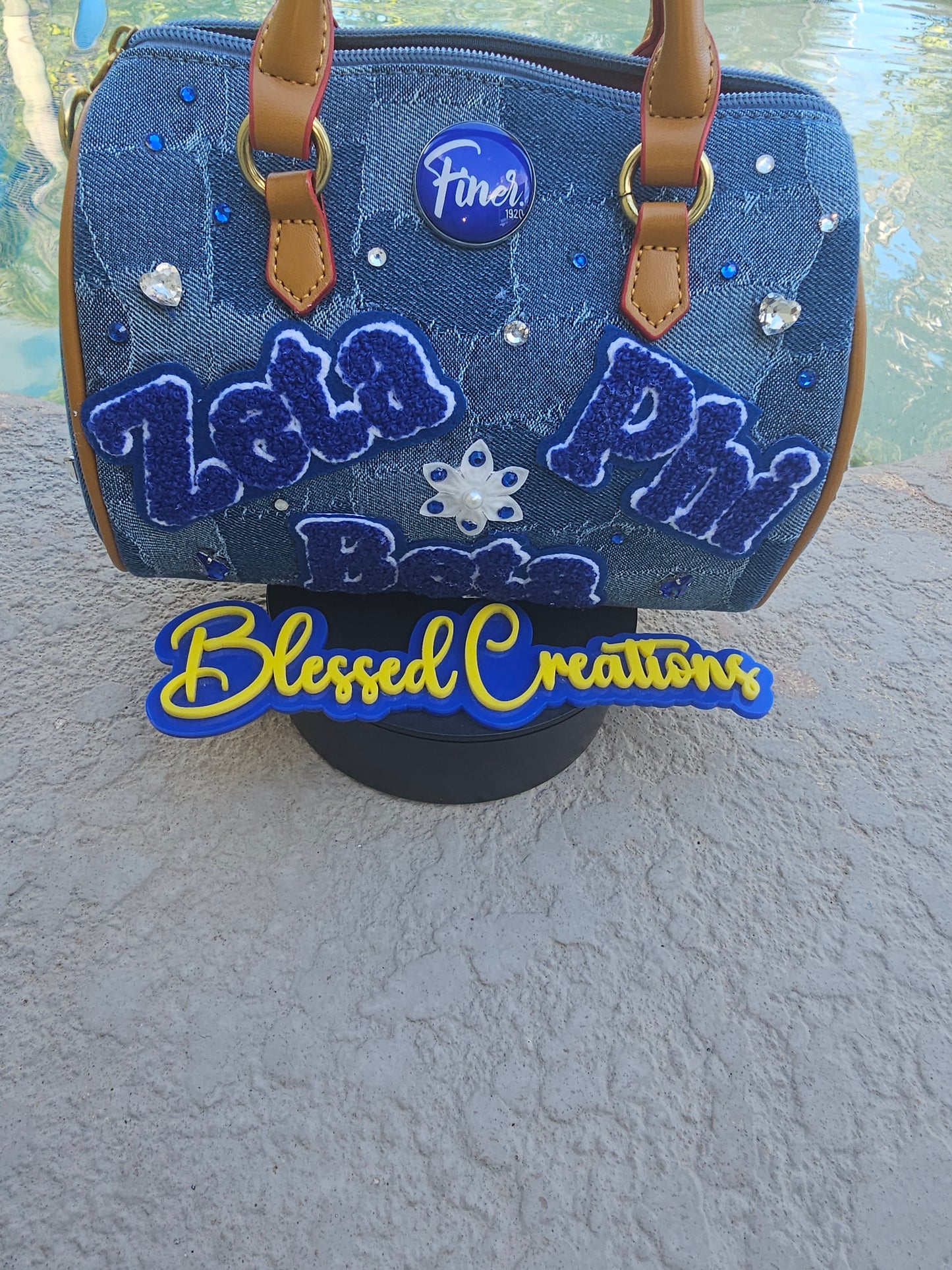 Denim clutch purse