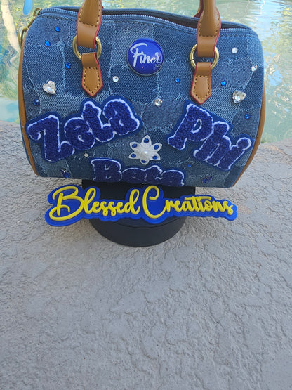 Denim clutch purse