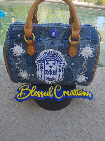 Denim clutch purse