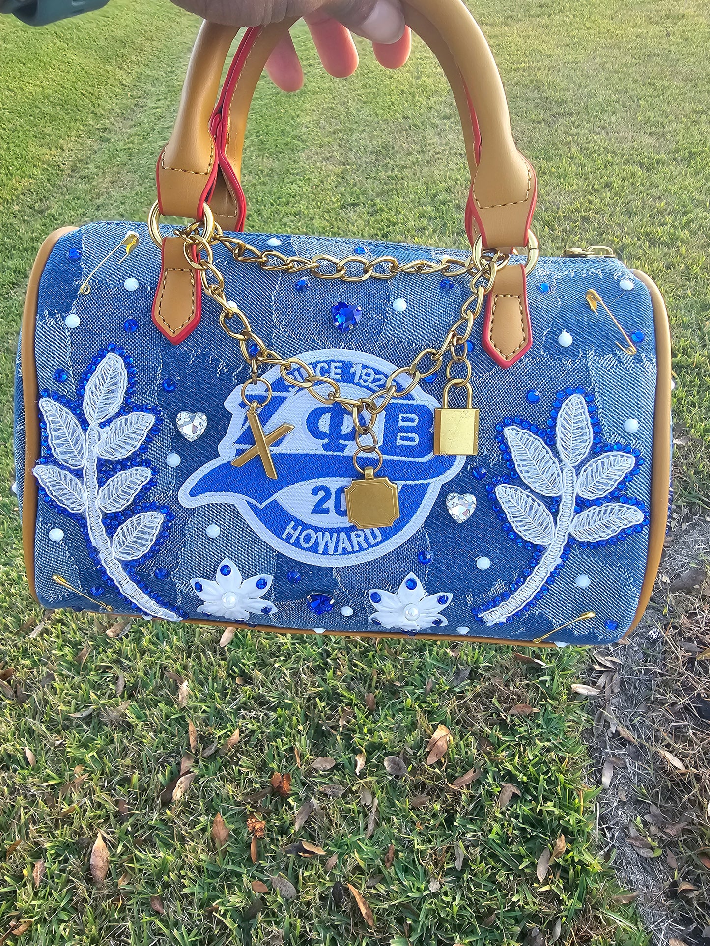 Denim clutch purse